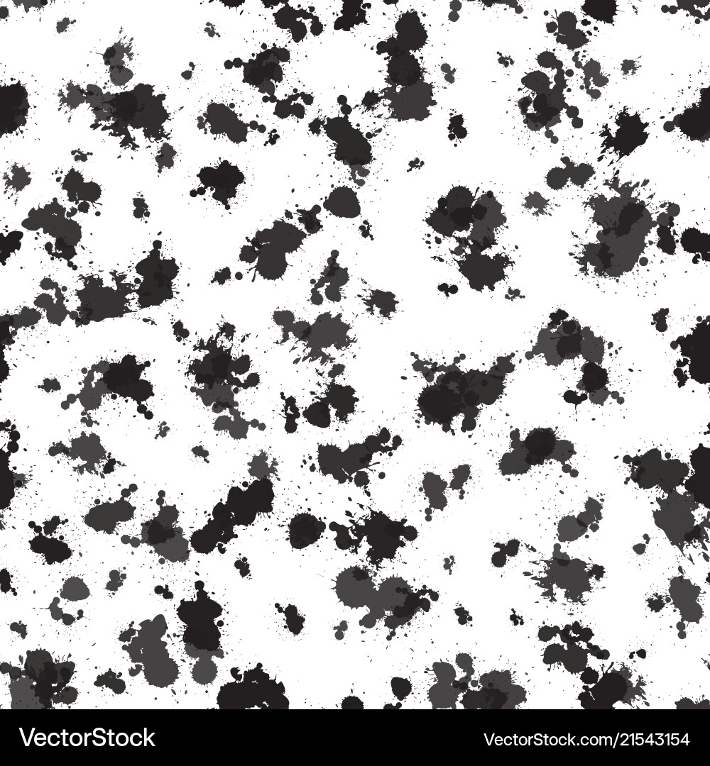 Seamless pattern with black and white splashes Vector Image