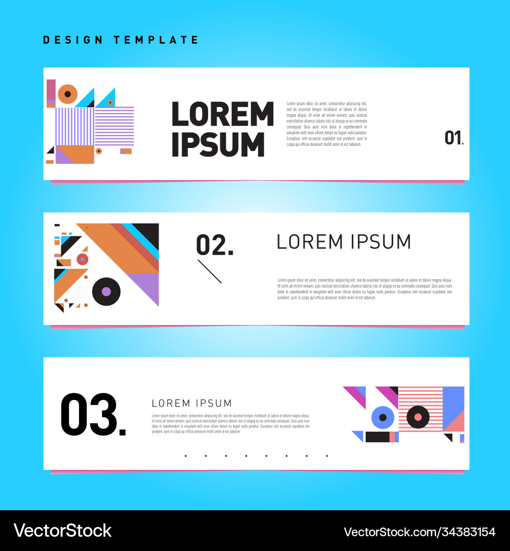 Set abstract banner web design template retro Vector Image