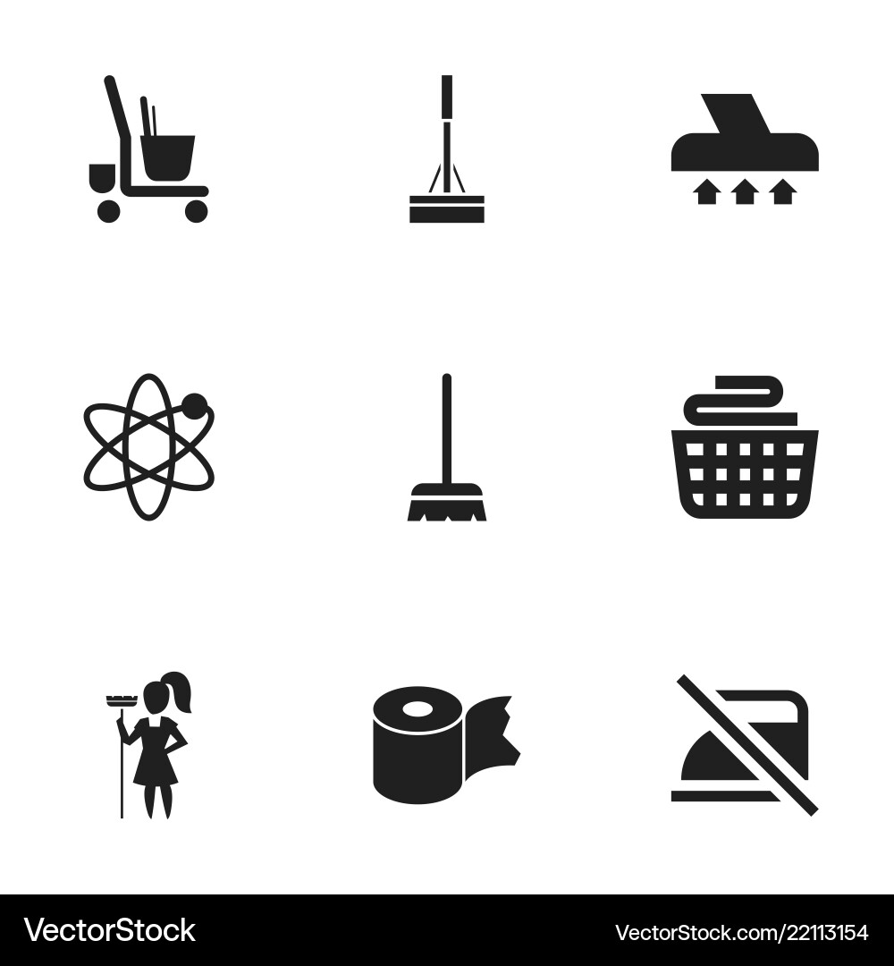 Set of 9 editable cleanup icons includes symbols Set of 9 editable cleanup icons includes symbols vector image