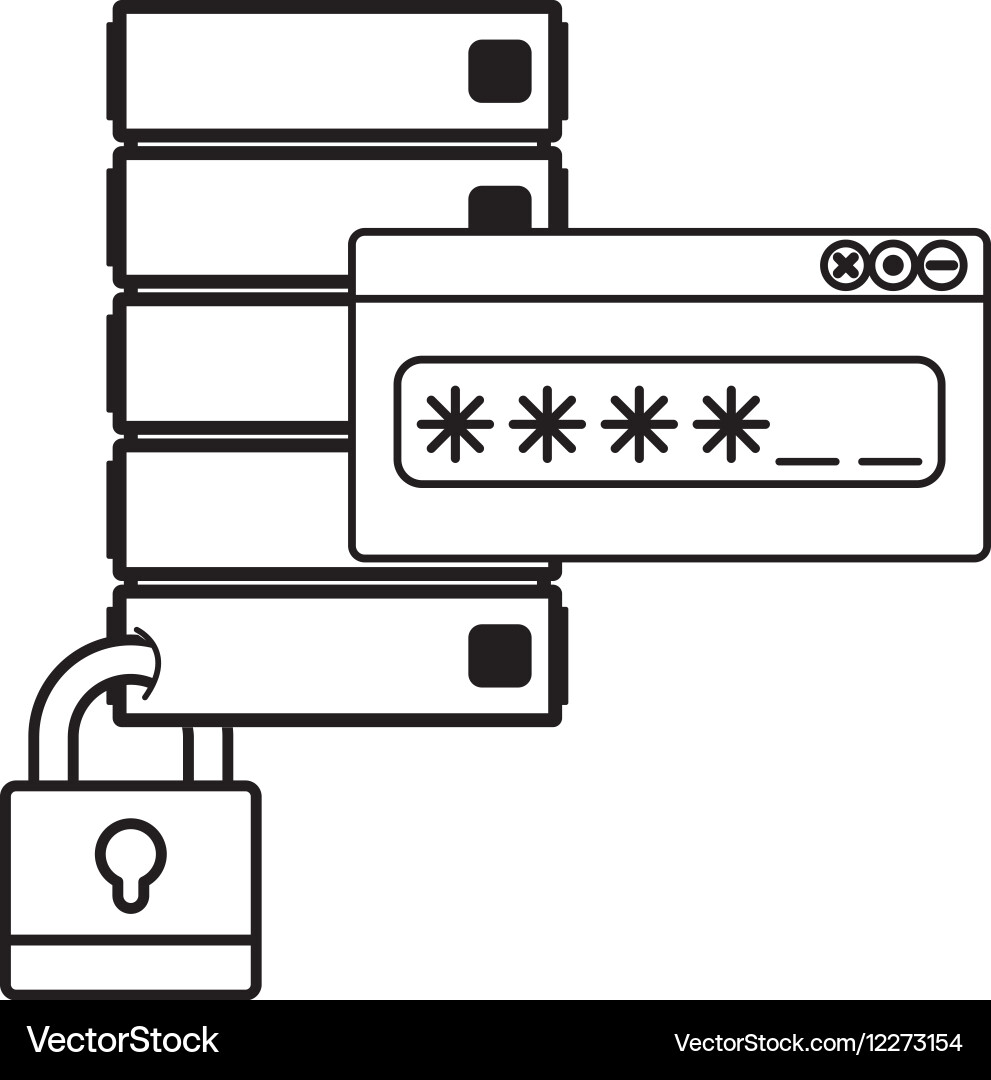 Web hosting and padlock design vector image
