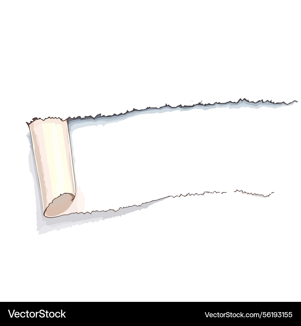 Ai-generated rolled up torn paper creating a blank Vector Image