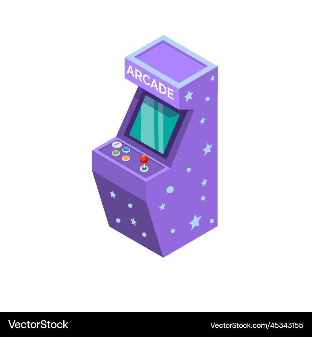 Arcade machine retro game device symbol isometric Arcade machine retro game device symbol isometric vector image