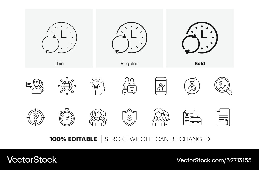 Business Line Icons Gruppe von Personen Portfolio Business Line Icons Gruppe von Personen Portfolio vektorbild