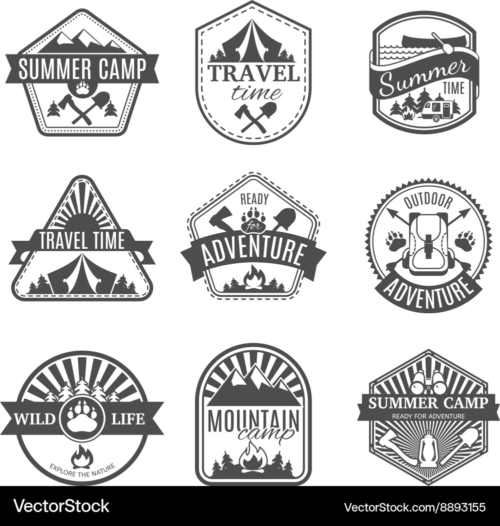 Camping Icon Set - Adventure Outdoors Vector Image