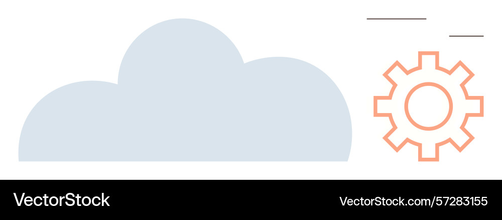 Cloud computing concept with gear representing Vector Image