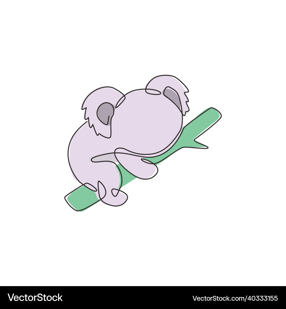 Einzelne kontinuierliche Linie Zeichnung von lustig koala Einzelne kontinuierliche Linie Zeichnung von lustig koala vektorbild