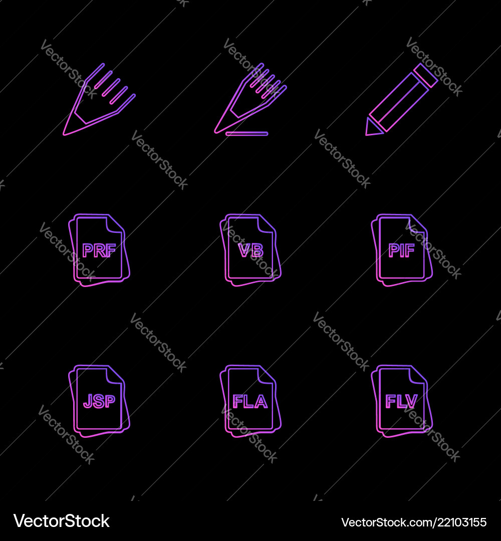 File type files documents eps icons set Vector Image