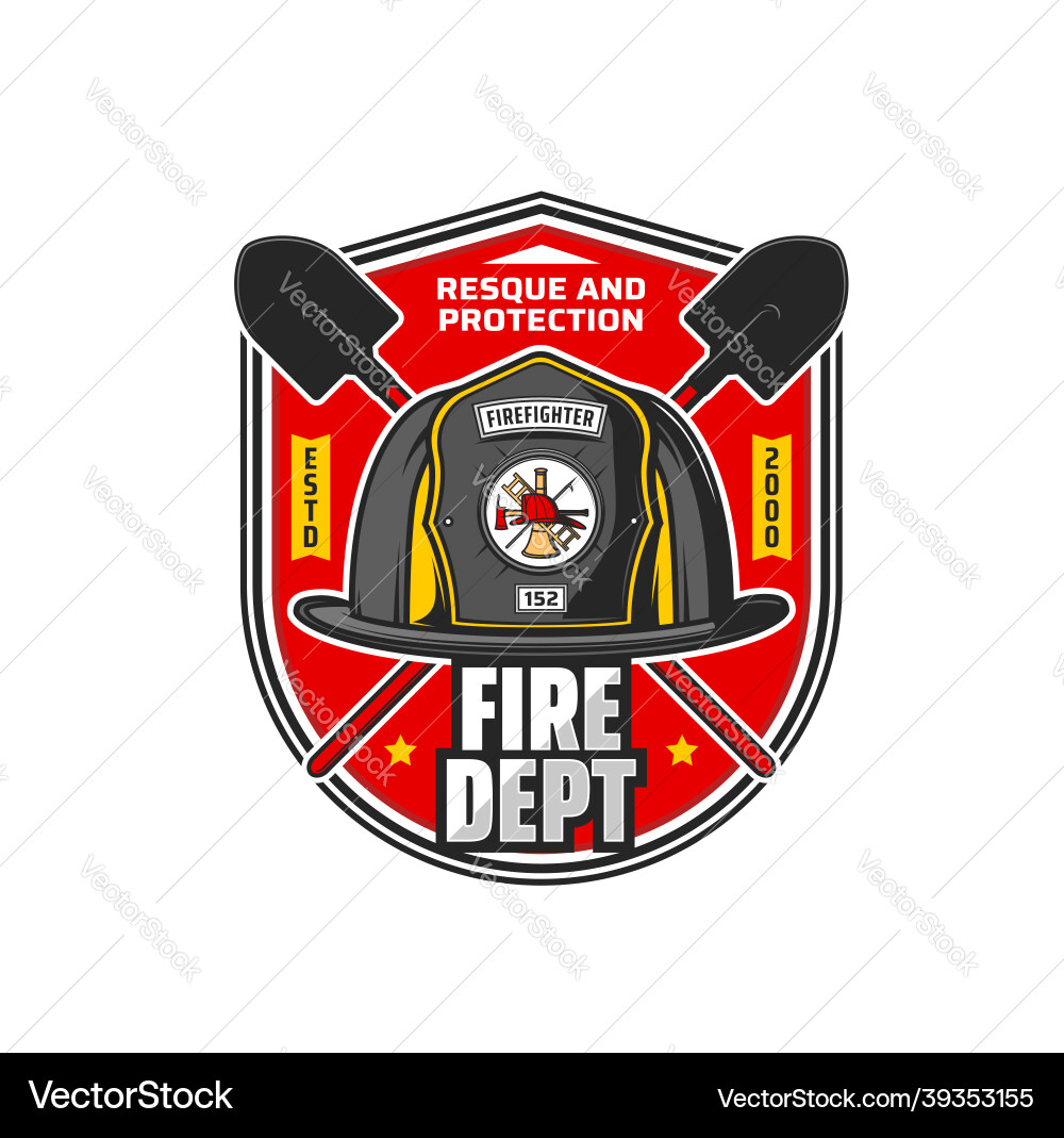 Firefighting department tea or brigade retro icon vector image