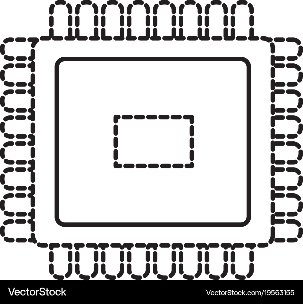 Isolated processor design vector image