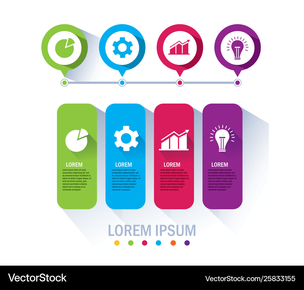 Isolated workflow and infographic design vector image