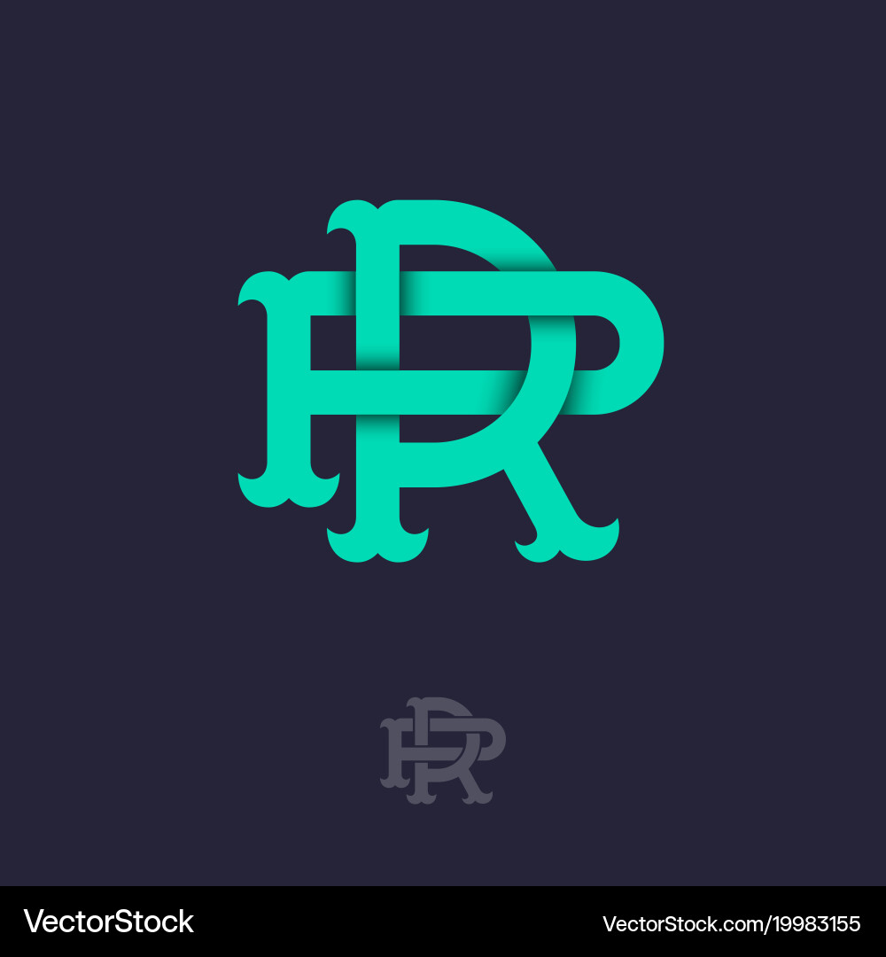 P r monogram Royalty Free Vector Image - VectorStock