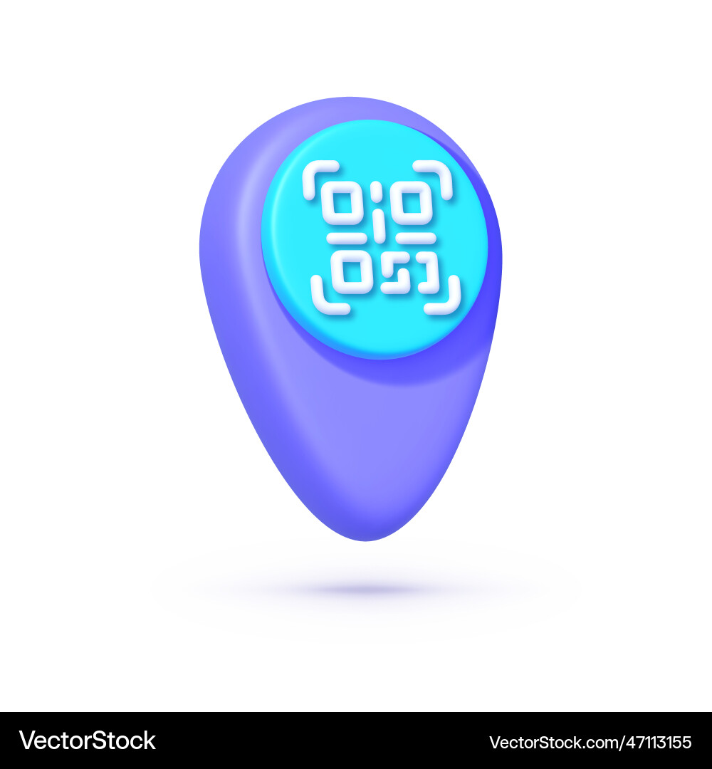 Qr code location in 3d style great design for any Qr code location in 3d style great design for any vector image