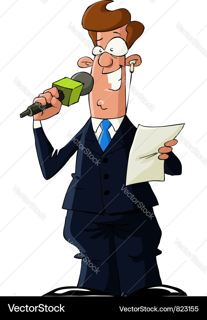 Reporter Puppet Reporter Royalty Free Vector Image - VectorStock