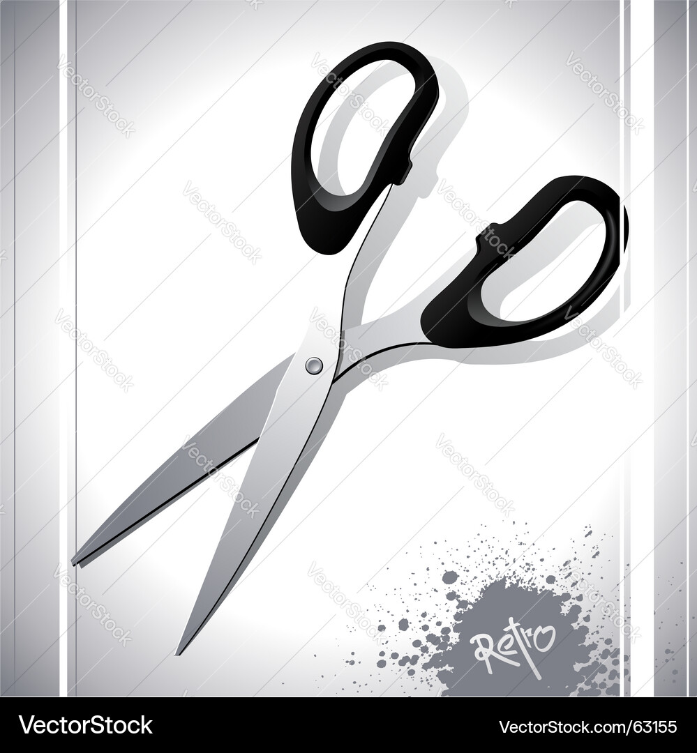 Retro Scissors on Textured Background vector image
