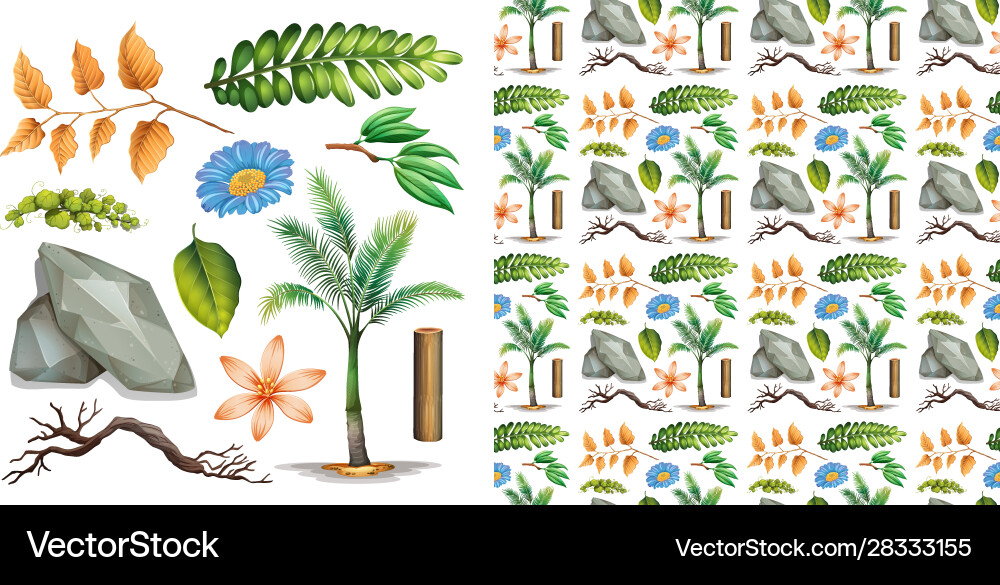 Seamless background design with isolated set Seamless background design with isolated set vector image