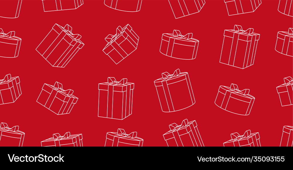 Seamless pattern with linear 3d gift boxes Seamless pattern with linear 3d gift boxes vector image