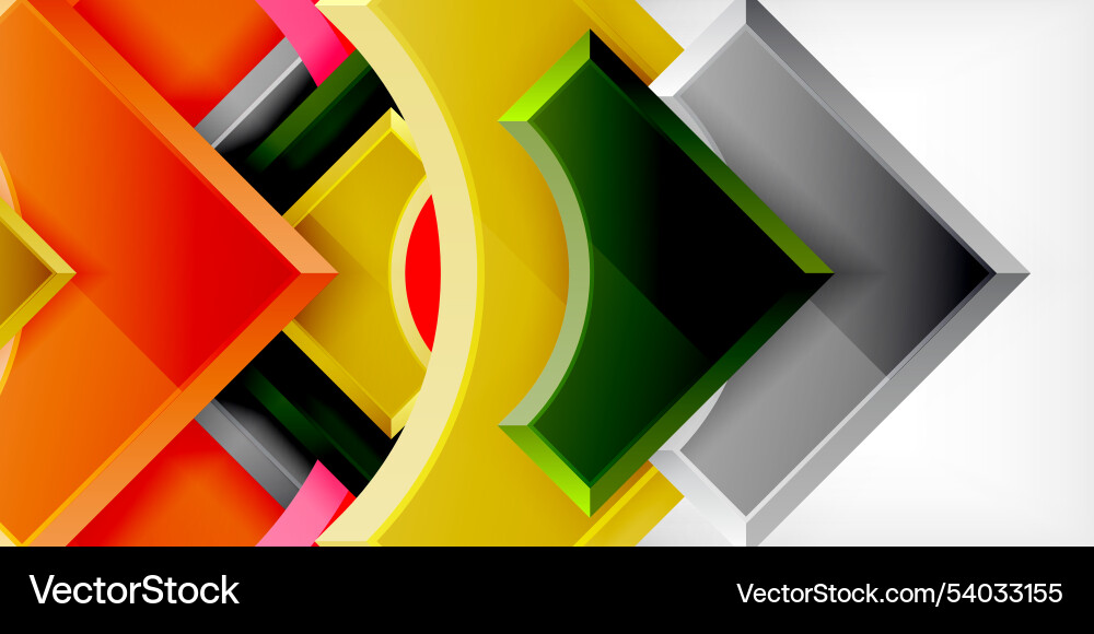 Square arrow shapes with round elements Square arrow shapes with round elements Vector Image