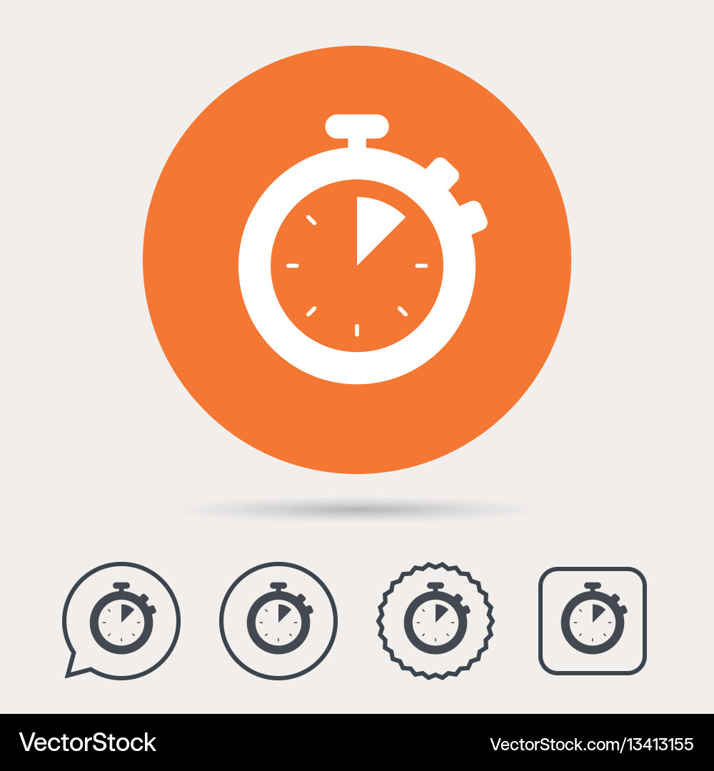 Stopwatch icon timer or clock device sign Vector Image