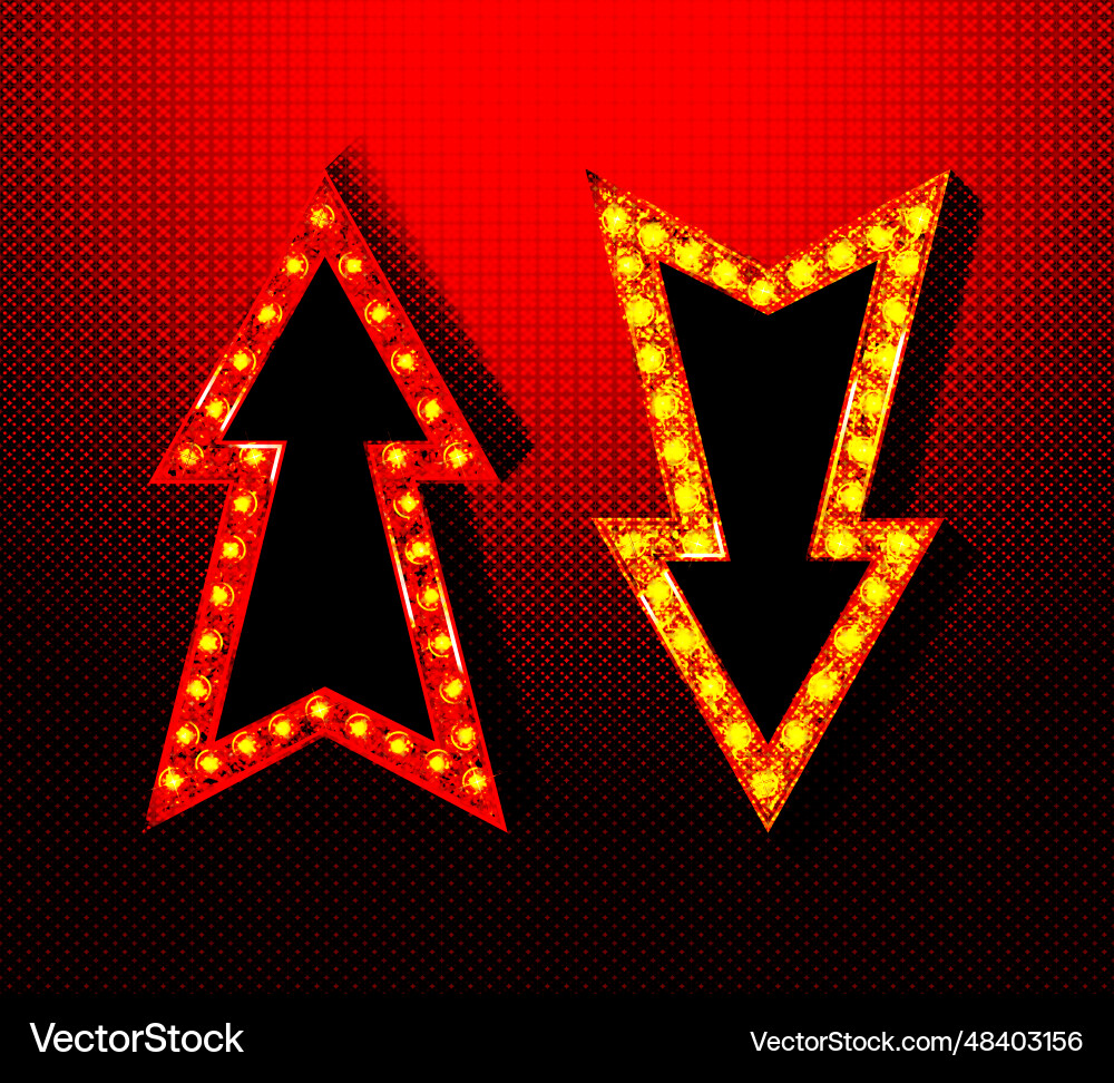 A set of golden pointer arrows A set of golden pointer arrows vector image