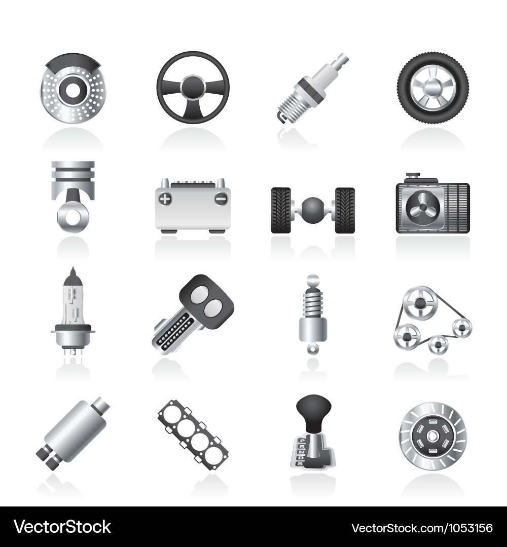 Auto Teile Icon Set Vektorbild