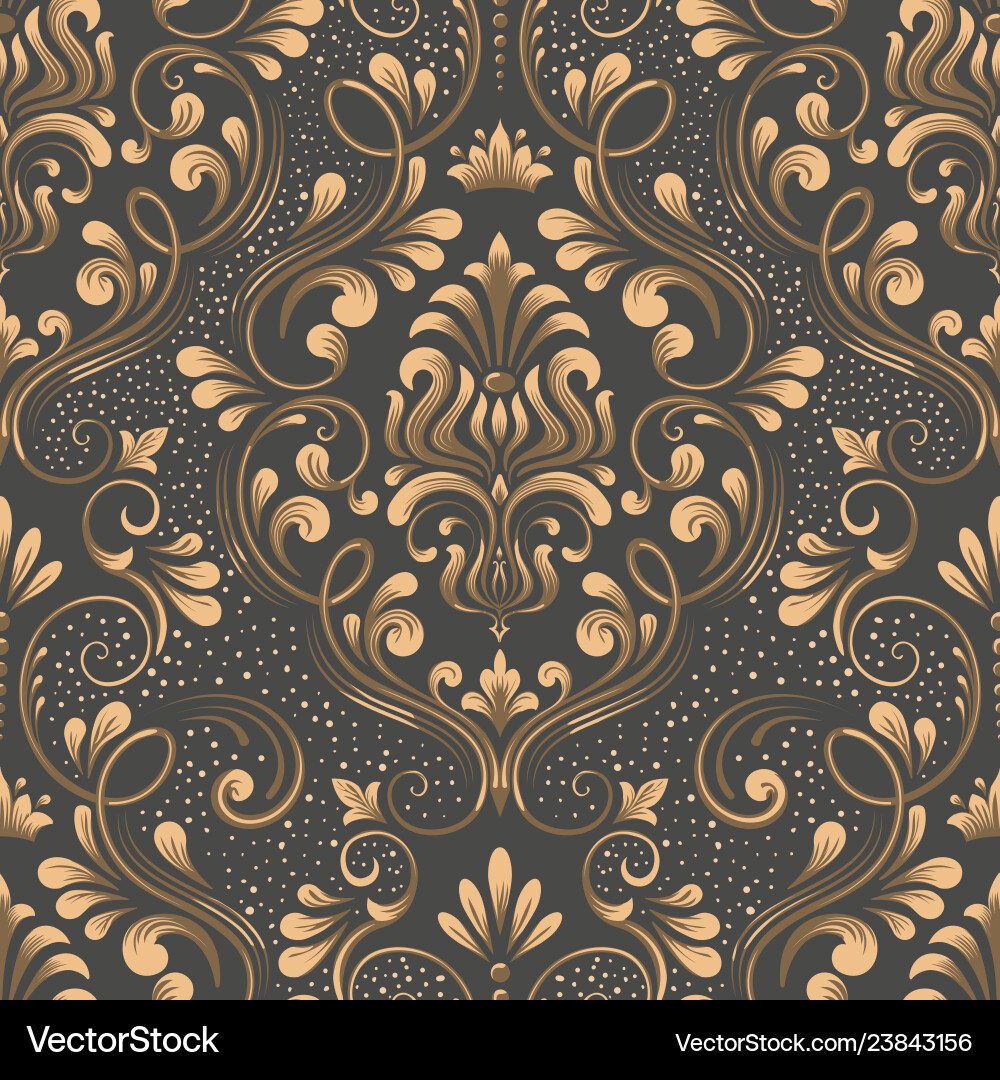 Damask seamless pattern element classical Damask seamless pattern element classical vector image