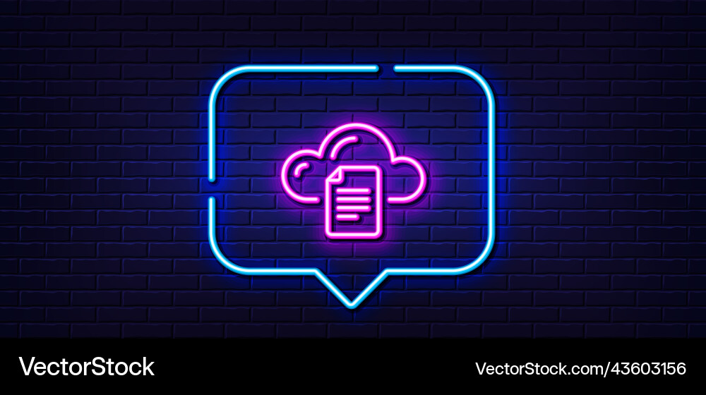File data storage line icon cloud computing sign File data storage line icon cloud computing sign vector image