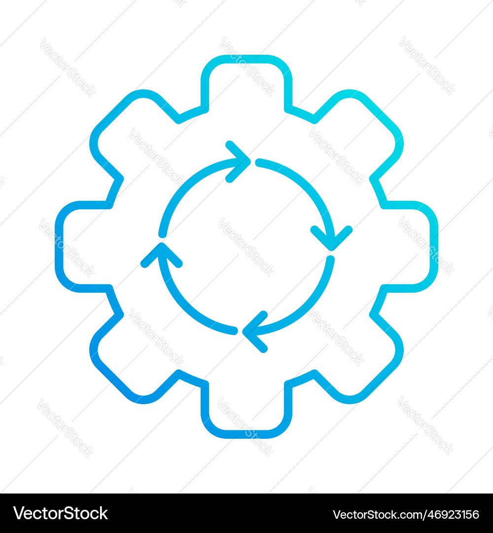 Gear and circle system automation gradient Vector Image