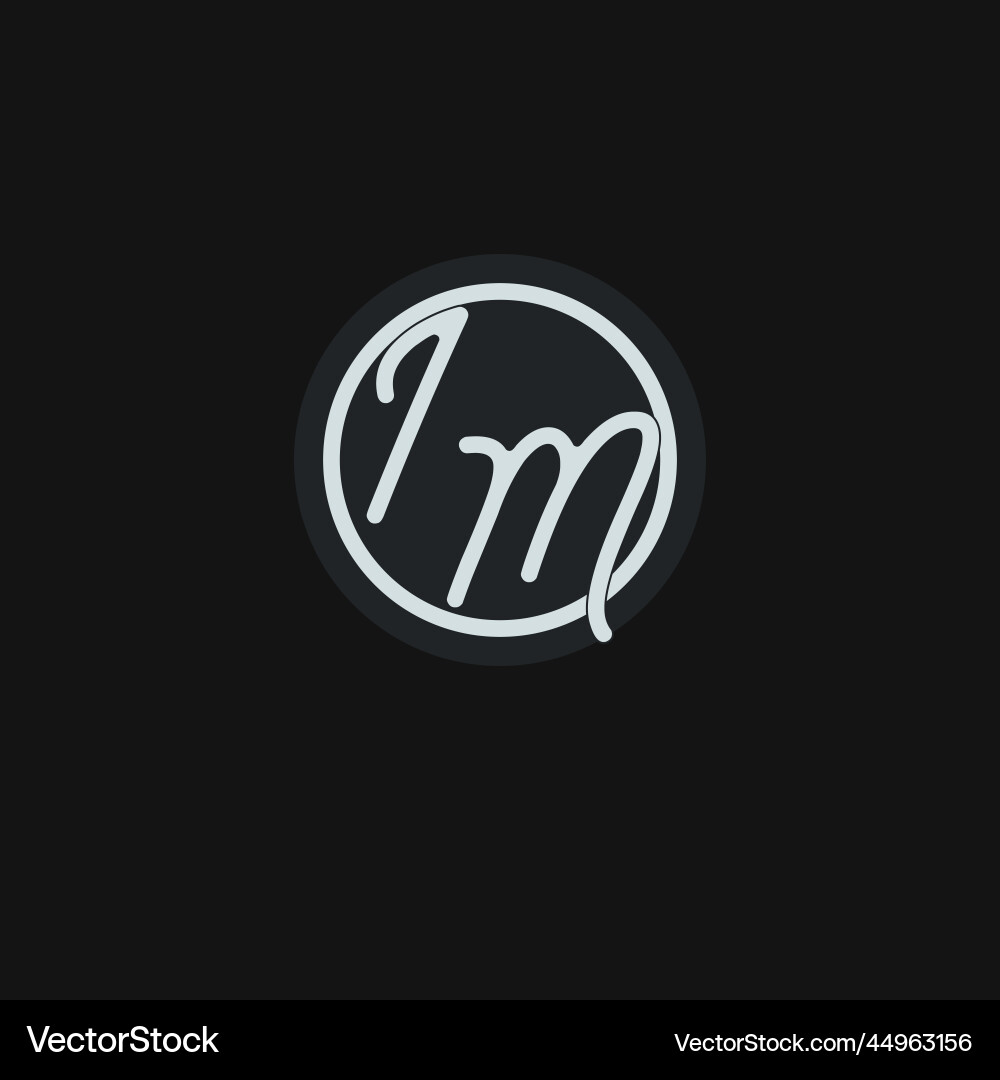 Initials im logo monogram with simple circle line Vector Image