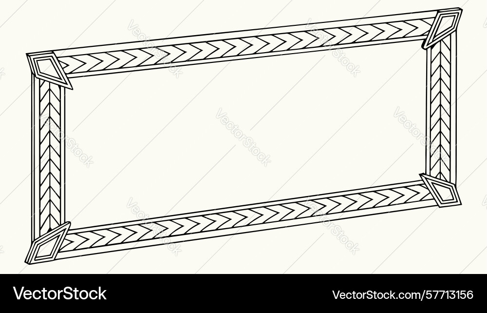 Minimalist rectangular frame with textured border vector image
