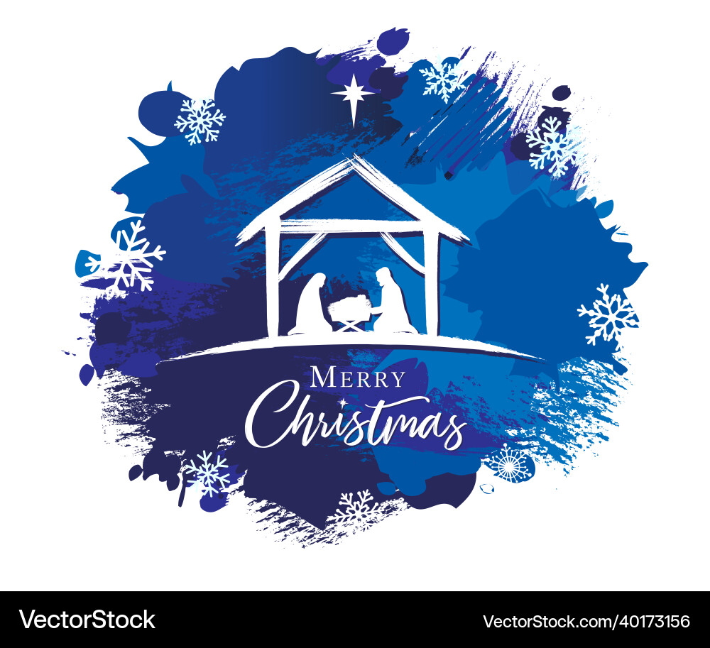 Nativity Christmas Scene Vector Image