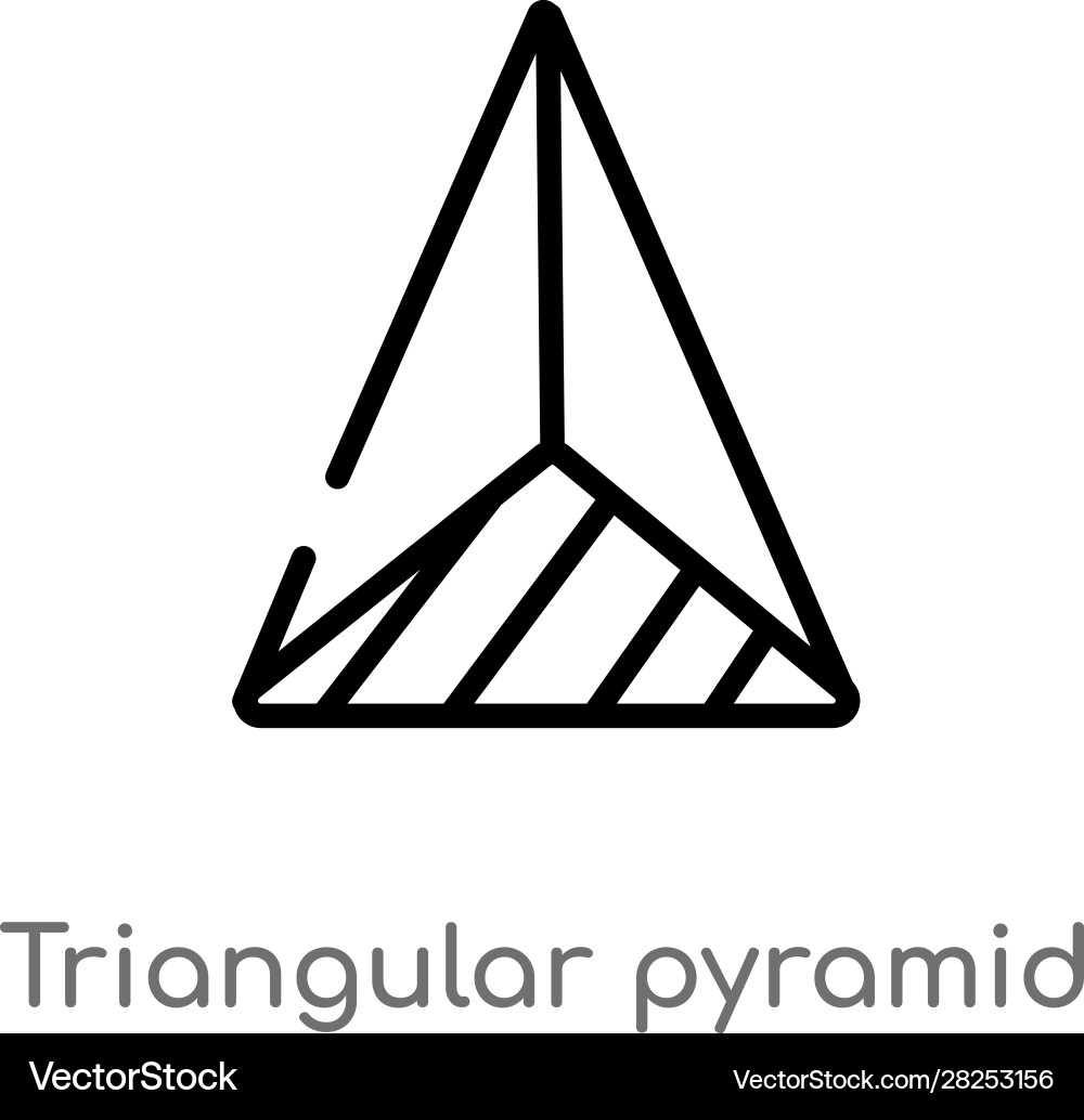 Outline triangular pyramid from top view icon Vector Image