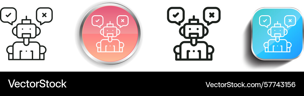 Roboter-Icon dünne lineare regelmäßige und Schaltfläche Stil Roboter-Icon dünne lineare regelmäßige und Schaltfläche Stil vektorbild