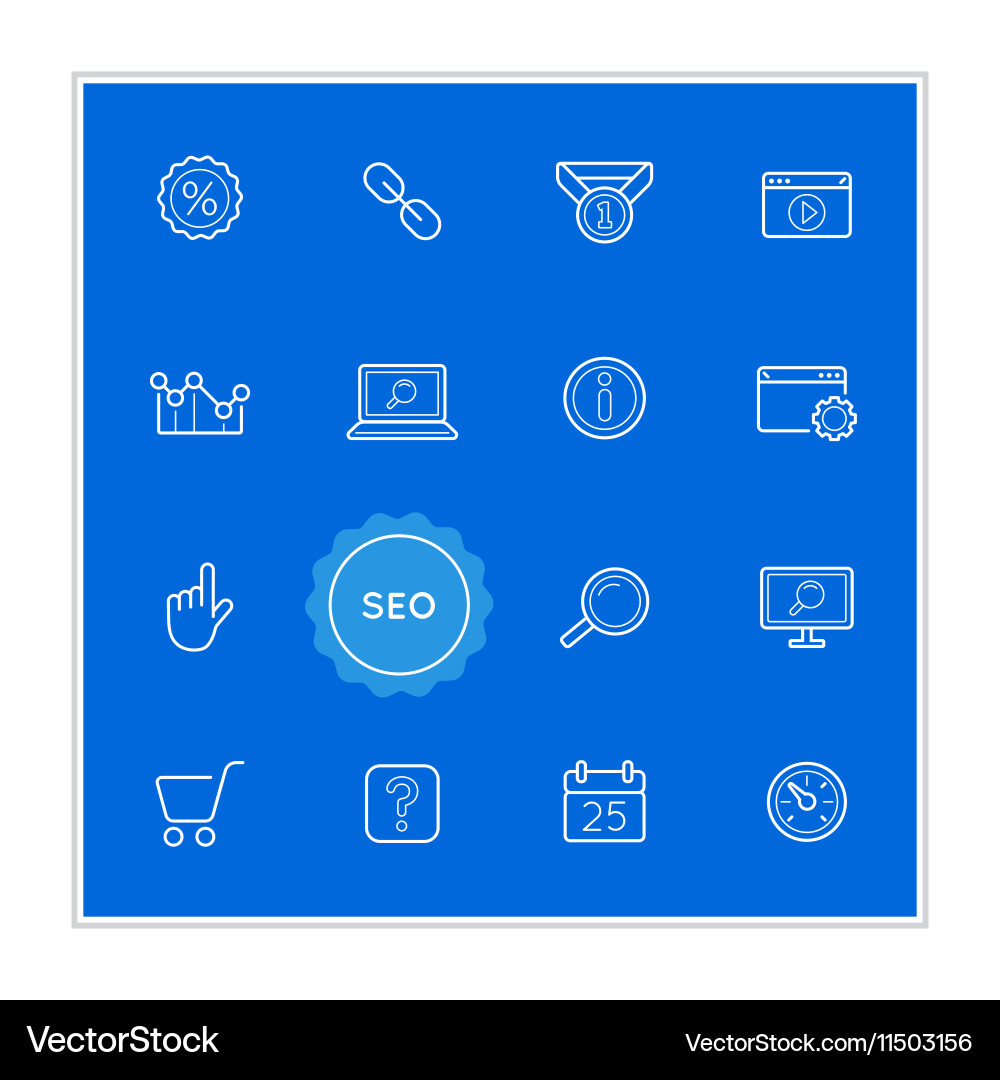Set of seo search engine optimization elements can vector image