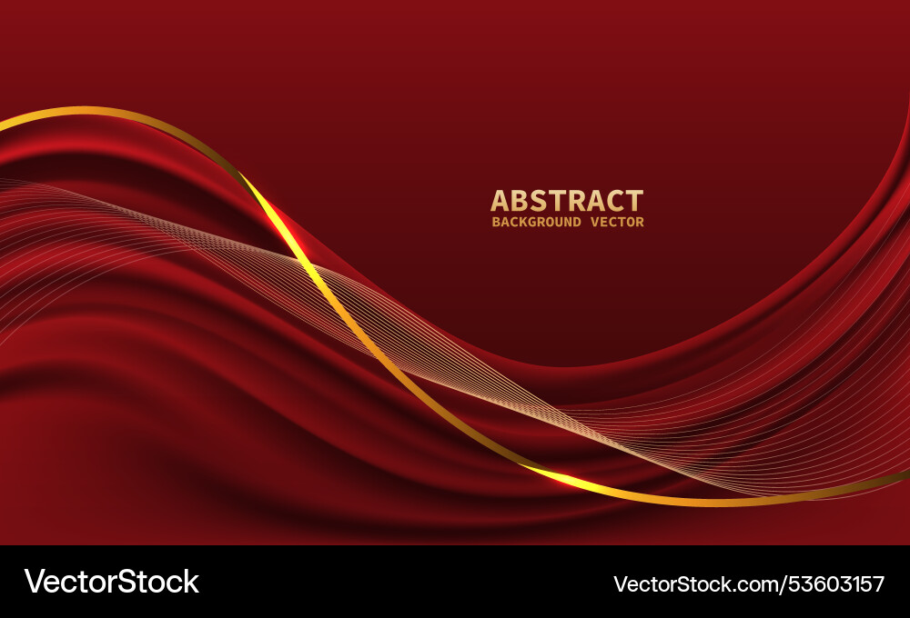 Abstract red gold light luxury wave curve Abstract red gold light luxury wave curve vector image