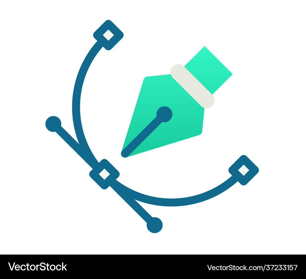 Anchor point single isolated icon with gradient Anchor point single isolated icon with gradient vector image