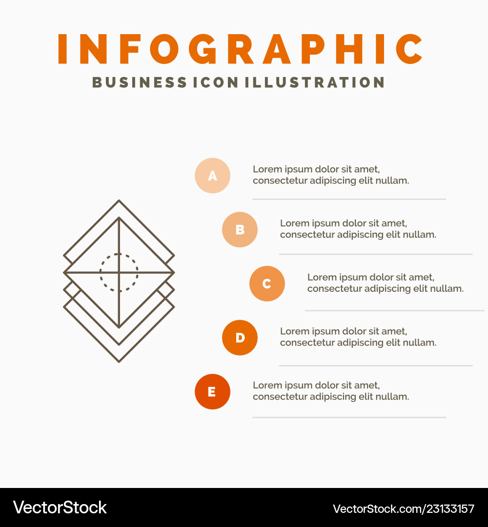 Arrange design layers stack layer infographics Vector Image