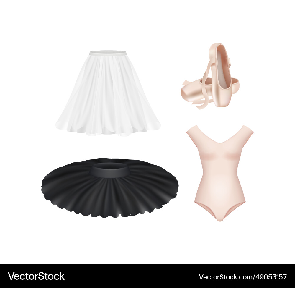 Ballet clothes bodysuit boots tutu skirt elegant Ballet clothes bodysuit boots tutu skirt elegant vector image
