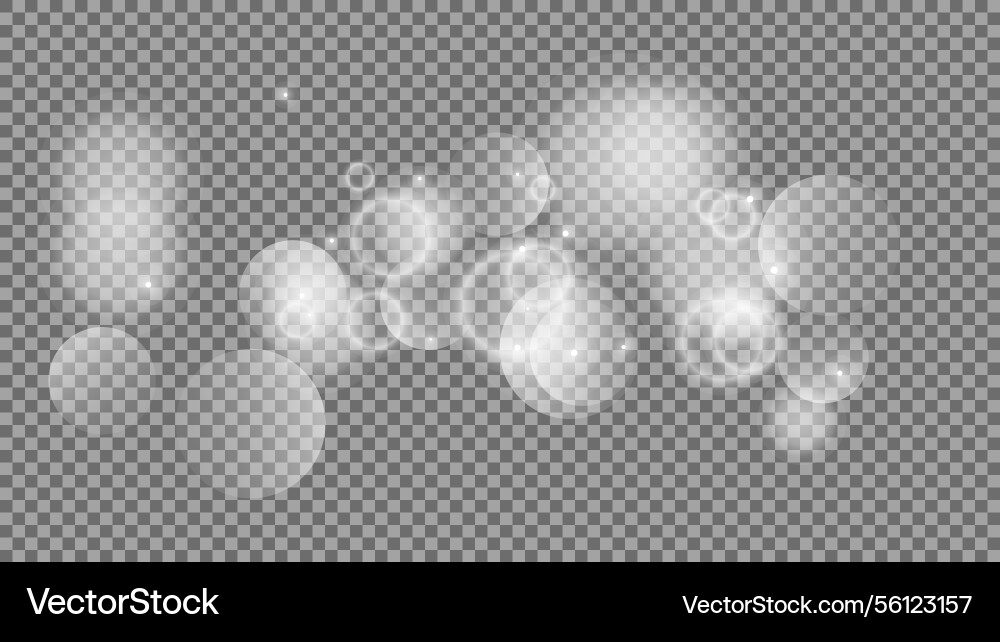 Bokeh circles on transparent background vector image