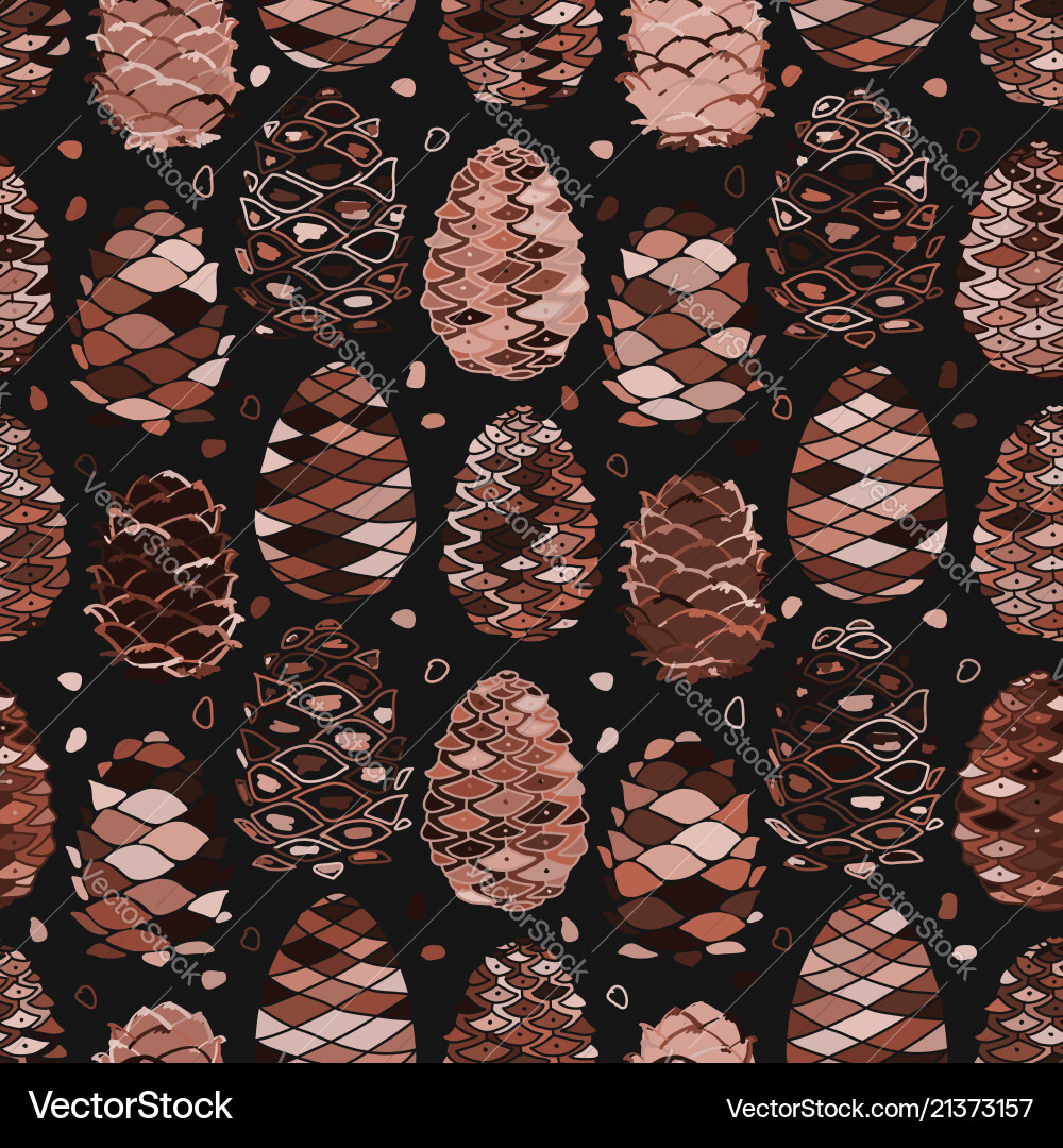 Cedar cones seamless pattern for your design Cedar cones seamless pattern for your design vector image