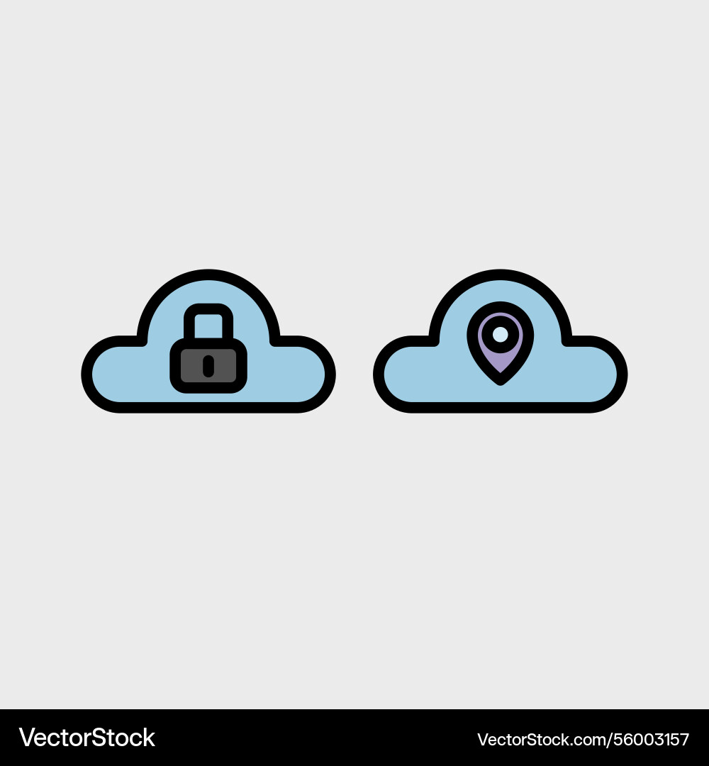 Cloud computing symbol set Cloud computing symbol set vector image