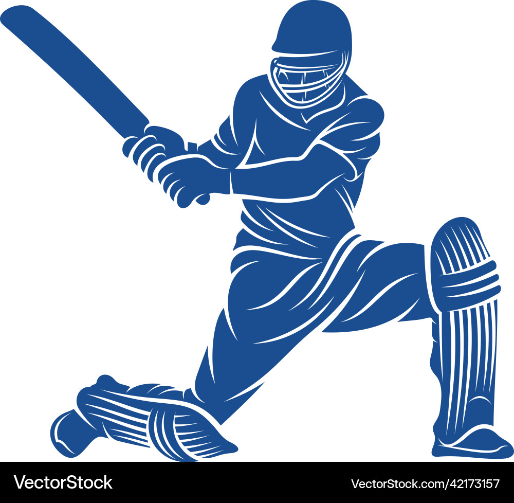 Cricket player logo design icon symbol template – Royalty-Free Vector |  VectorStock, image size:1000x978