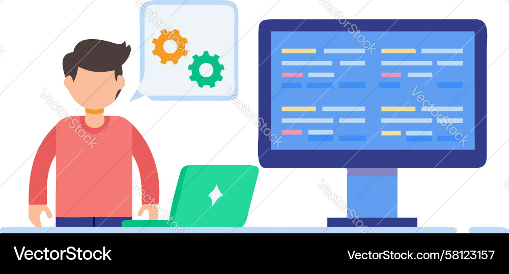 Developer Coding Interface Vector Image