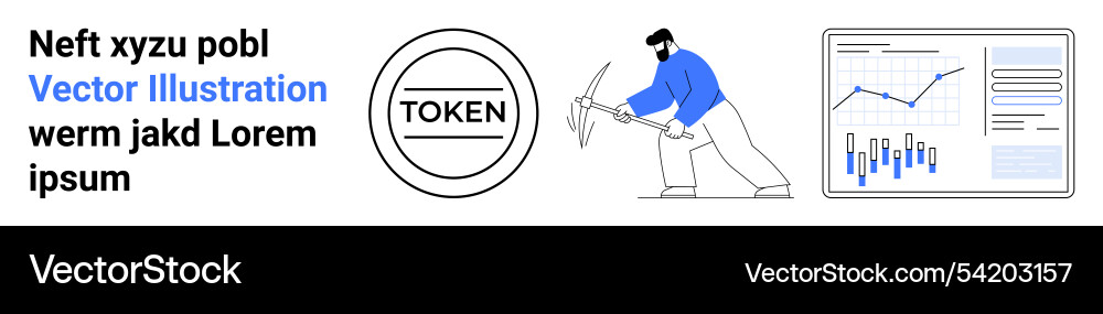 Digital asset tokenization and cryptocurrency data Vector Image