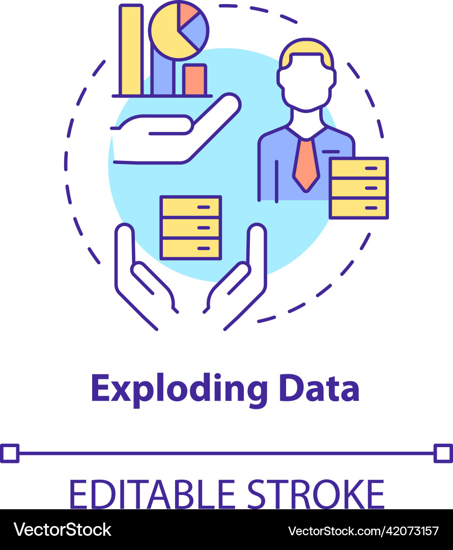 Exploding data concept icon Vector Image