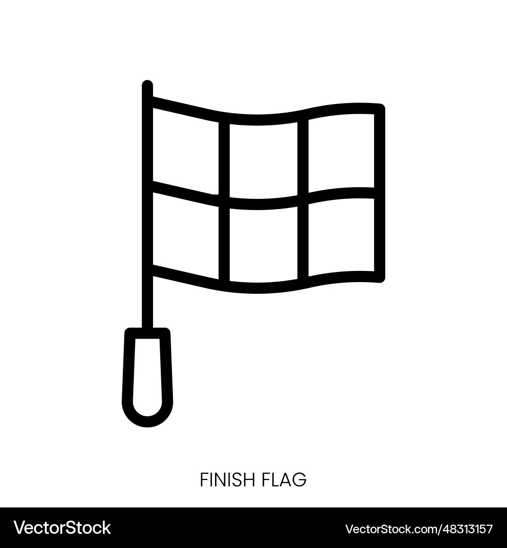 Finish flag icon line art style design isolated Finish flag icon line art style design isolated vector image