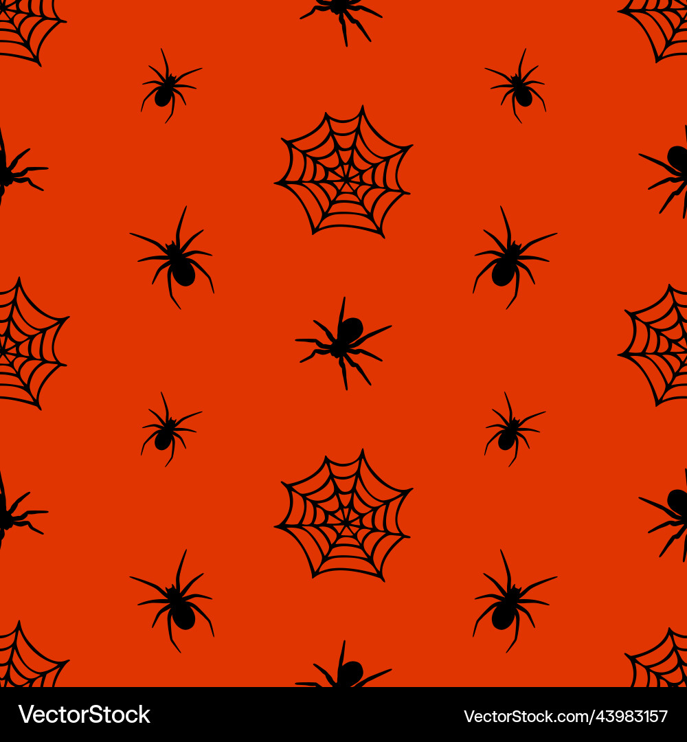 Gothic seamless pattern with spiders and cobweb Gothic seamless pattern with spiders and cobweb vector image