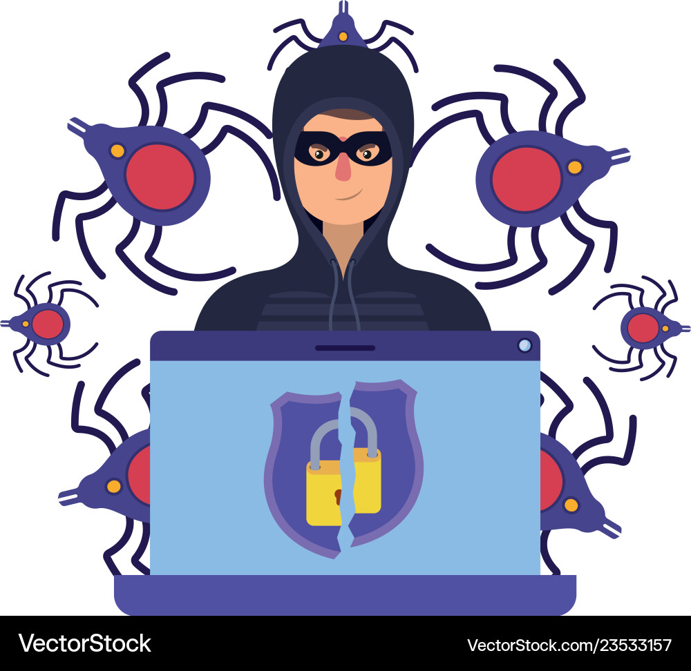Hacker stealing information avatar character Vector Image