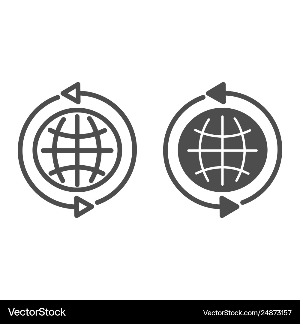 Internet line and glyph icon go to web vector image