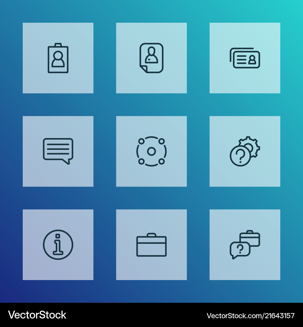 Job icons line style set with briefcase setting Job icons line style set with briefcase setting vector image
