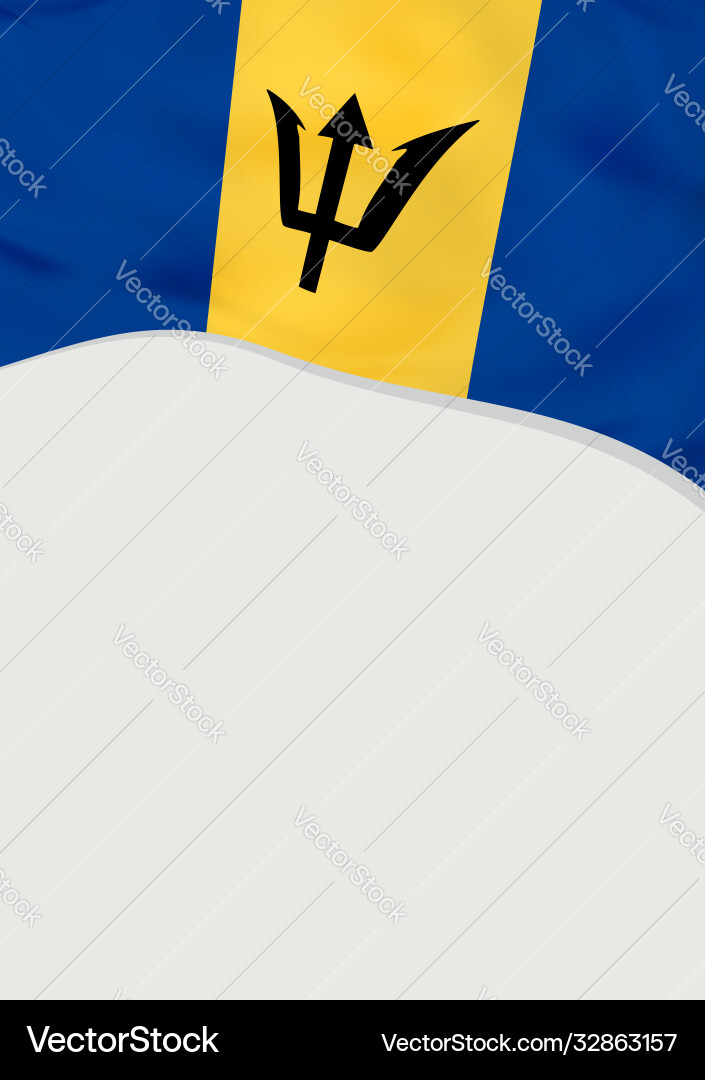Leaflet design with flag barbados template vector image